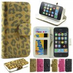 Wholesale iPhone 4S / 4 Leopard Flip Leather Wallet Case  (Brown)